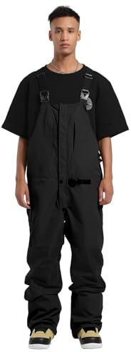 GSOU SNOW Uomo Salopette da Sci Bavaglino da Snowboard Pantaloni da Neve - Multi Tasche Leggeri Impermeabili Antivento Traspiranti Caldi