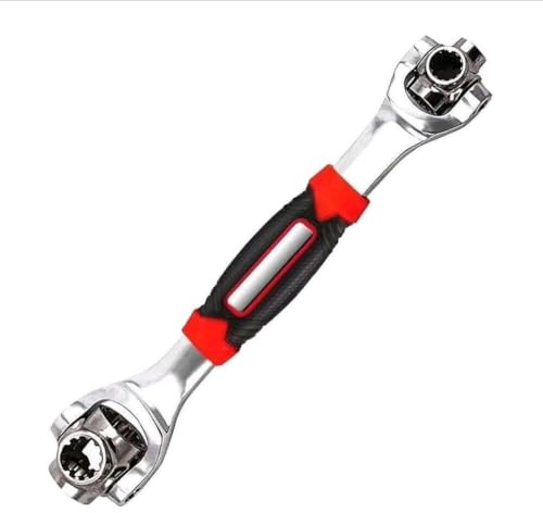 52 in 1 Universal Socket Wrench, Adjustable Multi Spanners & Wrenches with Flexible Rotating Socket Heads, Ratchet Spanner for Metric and Imperial Nuts and Bolts, All in One Repair Tool for DIY Home