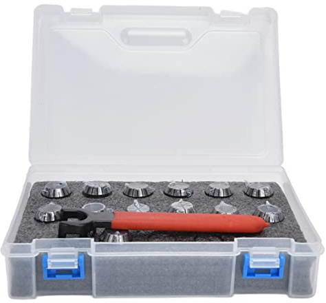 13Pcs ER20 Collet Chuck Set, CNC Milling Lathe Tool Kit, High Speed Steel Engraving Collets with Wrench for Precision Machining, Includes 1mm to 13mm Collets for Various Working Ne