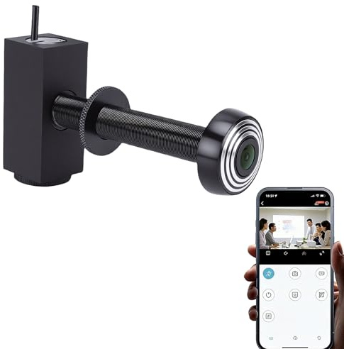 LICAEVEY 2MP WiFi Peephole Camera, 14mm Wireless Digital Door Viewer Camera with Wide Angle Lens Real Time Alert Motion Detection Two Way Talk for Home Security