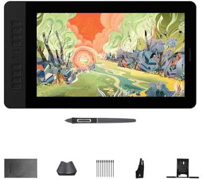 Gaomon Pd1561 V2 Ritplatta Med SkäRm, 15,6 Tums Grafikplatta 16384 Penntryck, 99% SRGB △E＜1.5, 10 Keys Art Tablet FöR Ritning, Skrivdesign, Arbeta Med Windows Mac Android Och Linux