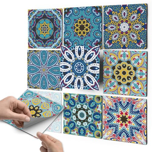 CREATISTO Mosaikfliesen Fliesenaufkleber Fliesenfolie - Stylische Sticker Aufkleber für Fliesen I Stickerfliesen - Mosaikfliesen für Küche, Bad, WC Bordüre (10x10 cm I 27 -Teilig)