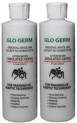 Glo Germ Gel 8 Ounce Two Pack Double Pack Glo Germ Gel (16 oz) - Gel Lotion Based Simulated Germs - Helps Promote Better Hand Washing Habits - Training for Aseptic Techniques - Two Pack