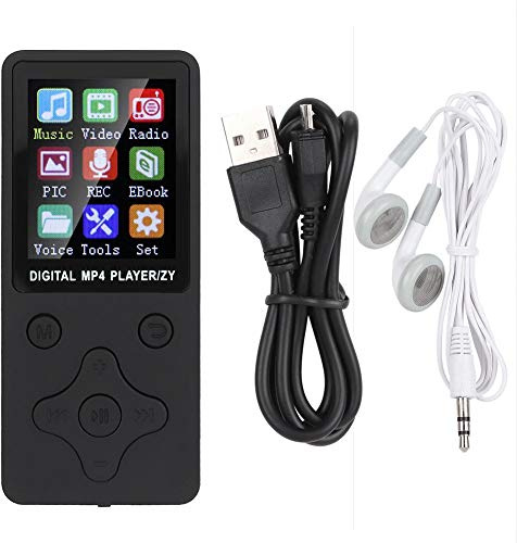 Lecteur MP3 Portable de 8 Go, Lecteur Audio numérique Bluetooth 1,8 Pouces, Lecteur Audio MP4 avec Lecteur de Musique MP4 et enregistreur Vocal(Noir)
