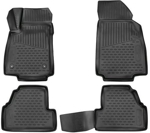 WALSER XTR Gummi Fussmatten Auto für Opel Mokka X 2018-Heute, 100% passgenaue Auto Fußmatten, robuste Universal Fußmatte Auto, Gummimatten Auto, Auto Fussmatten Gummi, Auto Gummimatten