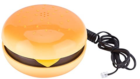 Corded Phone Novelty Emulational Hamburger Telephone Wired Landline Phone Plug and Play Desktop Phone for Home Hotel Office Decoration Gift