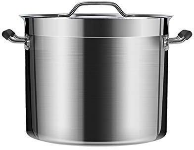 OWOHYG Stockpot Large Deep Stainless Steel Stockpot, 5Layer Composite Bottom, High Capacity, Suitable for All Stove,9 Size,45cm*28cm