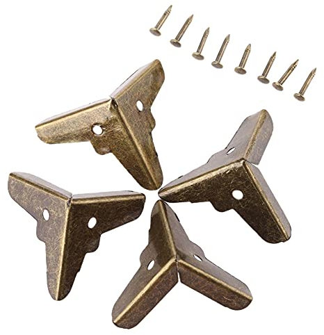 Vintage Eckenschützer 4 Stück Möbelbeschläge Antik Eckwinkel Schmucketui Holzkiste Füße Bein Ecke Dekorative Schutz Möbel Hardware 20Mm