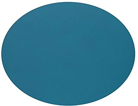 Tischset Platzset Oval L (35x46cm) Nupo Leder 2er Set LindDNA, Farbe:Petrol