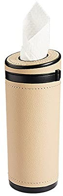 Auto Tissue Halter, Asudaro Auto Zylinder Tissue-Box Auto Taschentuchbox Halterung Kosmetiktuch Halterung Auto Pu Leder Taschentuchhalter Kosmetiktuch Halterung Auto Tissue-Halter Organizer,Beige