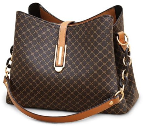 VARLIVOO Handtasche Damen Klein – Vintage PU Leder Umhängetasche mit 2 Schultergurten, Modische Tasche für Arbeit, Alltag & Reisen (Gelb Braun)