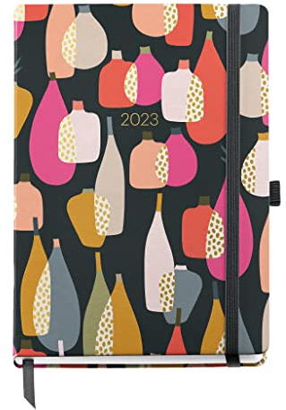 Miquelrius - Jahreskalender 2023 - Tagesansicht - Plus Größe 155 x 213 mm (ca. A5) - Fester Einband - Einband genäht - Spanisch, Englisch und Portugiesisch - Scandi