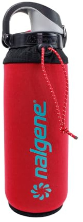 Nalgene Flaschenhülse – Neopren-Wasserflaschenhülle – verhindert Kondensation, isoliert Getränke, Flaschenhalter – entworfen für 680 ml Flaschen – Red Bud