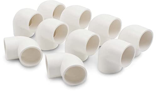Bwintech 10 Pcs 20MM (1/2) 90 Grad Ellbogen Rutsch Verbinder PVC-U Fitting Ellbogen Kupplungsverbinder Garten Wasserrohr Verbindung