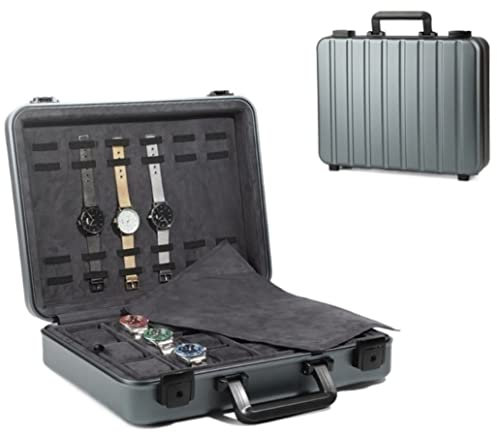 Uhrenetui Uhrenbox Uhrenkoffer Uhrenkasten Aluminium-Uhrentragetasche, Tragbare Uhrenbox, Schmuckschatulle Mit Schloss, Ausstellungsbox, Große Kapazität Uhrenrolle Uhren Aufbewahrungsbox ( Color : A )