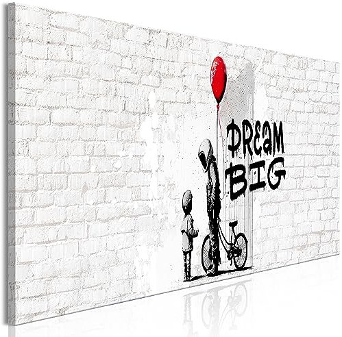 murando - Akustikbild Banksy Bilder Akustikschaum Hochleistungsschallabsorber Schallschutz Leinwand 1 tlg Wandbild Raumakustik Schalldämmung Dream Big m-B-10012-b-a