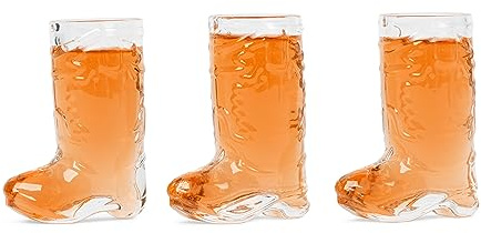 Cowboy Boot Shot Glass Set - Real (not plastic) - Cowgirl Bachelorette Party Decorations, Western Themed, Cowboy Theme Party, Set of 3