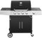 Royal Gourmet Barbecue Gaz à 4+1 Brûleurs en Acier Inoxydable, Gril à Gaz de Puissance 14,5kW avec Tablettes et Thermomètre, 2 Roues Directionnelles, 2 Portes, Adapté pour Jardin et Extérieure, Noir