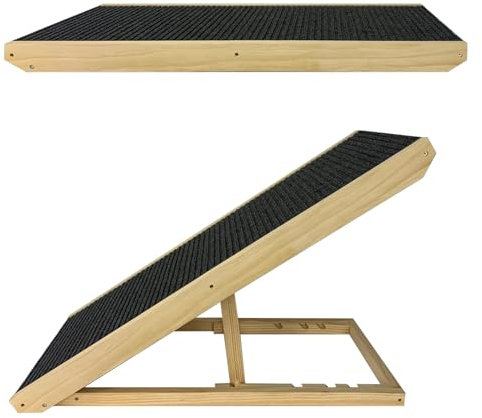 NAIZY Hunderampe 60cm Katzenrampe Klappbar Rampe Hund Höhenverstellbar Haustierrampe Einstellbar Hundetreppe für Kleine Hunde & Kätze Rutschfesten Belastbarkeit Bis 100KG, Typ A