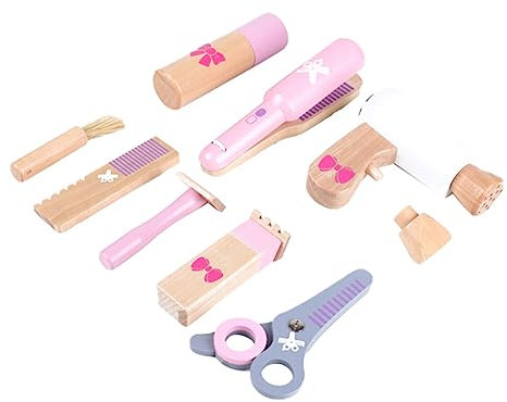 UPKOCH 1set Wooden Barber Playset Toys for Boys and Girls Interactive Hair Trimmer Model Imaginative Role Play for Boys and Girls Birthday and Holiday