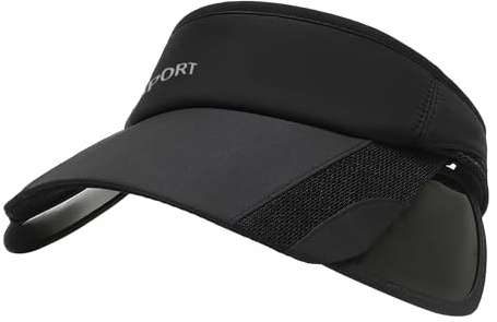 JIAHG Adjustable Brim Sun Visor Hat Men Women Summer UV Protection Open Top Cap Golf Tennis Visors Outdoor Sports Hat for Beach Hiking Camping