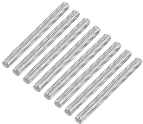 QUARKZMAN 8 Stück Gewindestangen, M5 x 55mm, 304 Edelstahl, Gewindestab mit metrischem Vollgewinde, M5-0,8 Gewindestift für Möbel- und Maschinenmontage