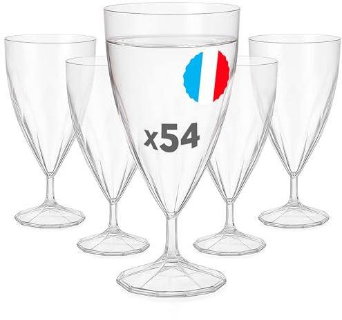 Table'Colors Pack de 54 Verres Torsadés - Design Élégant, Matière Recyclable et Réutilisable - Idéal pour service eau - Effet Spirale (Eau, 24 cl)