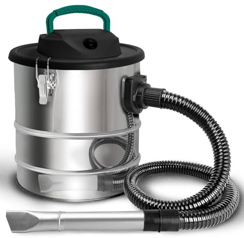 BLUEMARS Fire Ash Vacuum Cleaner 1000W 20L - Industrial Ash Dust Extrator Bucket - Home & Workshop Cylinder Vacuum Cleaner -Ash Dust Collector For Fireplace,Woodworking,Fire Pits,Stoves and Chimineas