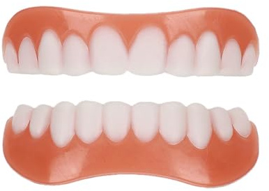 Kosmetische Veneers Zähne 1 Paar Sofort Perfektes Lächeln Gebiss, Snap-On Zahnprothesen Falsche Zähne Zum Aufstecken Oben Und Unten, Zahnersatz Selber Machen Aufhellung Für Erwachsene