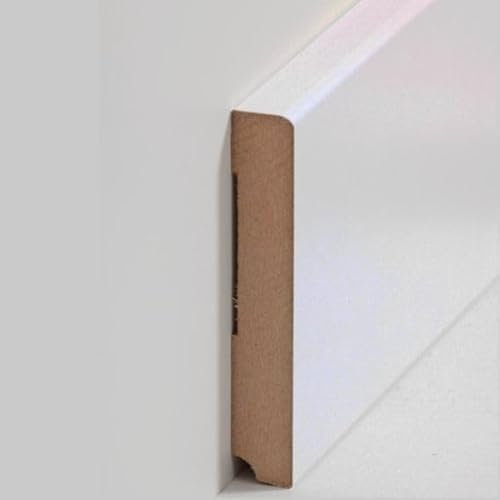 PROVISTON Lot de 5 plinthes en MDF - 19 x 115 x 2500 mm - Cœur en MDF blanc - À coller, visser et clouer - Plinthe