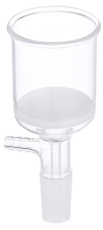 PATIKIL Embudo Büchner, Embudo De Filtración Büchner De Vidrio Borosilicato De 100ml Con Frita Fina (G3), Junta Interior Cónica Estándar 24/40, Transparente, 55mm ID., 62mm De Profundidad