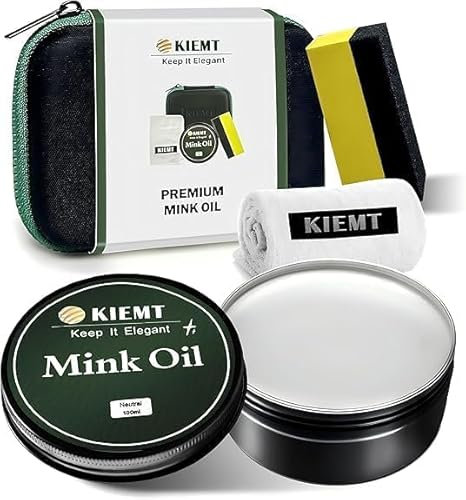 KIEMT Premium Mink Oil Leather Conditioner & Cleaner - All-in-One Leather Care Kit for Boots, Shoes, Sofas, and More!