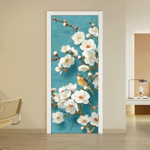 Adesivi per Porte Legno Retrò Adesivi per Porte Interne Autoadesivo Bianco Adesivo Porta Fotomurali Autoadesiva Poster Murale per Soggiorno Camera da letto Decorazione 90 x 210 cm E1370