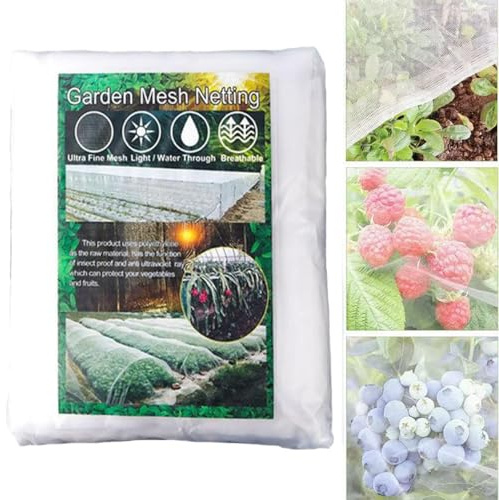 ZYYRSS 2.5m x 10m Garden Insect Mesh Netting for Greenhouse Plant Cover, Raised Bed for Plant Pest Barrier Fruits Flowers Crops Greenhouse Protect from Birds Bugs (2.5m x 10m)