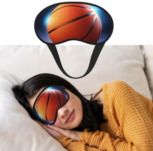 Augenmaske zum Schlafen, atmungsaktiv, lichtblockierend, Schlafmaske, Basketball, Nacht, Augenbinde, weich, bequem, Nacht-Augenschutz, für Männer und Frauen, Augenabdeckung für Nickerchen zu Hause
