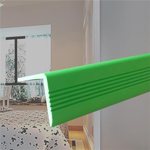 Wall Protection Corner Strip/Trim for Packing/Coffee Table/Kitchen, 1.4in Width Soft Wall Corner Protector, Waterproof Cushioned Corner Trim(Green,L 6.6ft/W 1.6in)