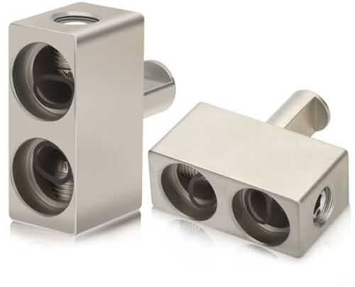 2 Pack Car Audio Input Reducers for Power and Ground Cables Dual 1/0 Gauge to 1/0 Gauge Connection