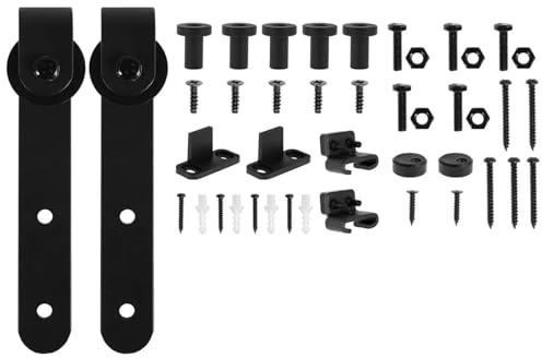 Sliding Door Kit, Mini Sliding Barn Door Hardware Kits Top Mounted Hanging Rail Hanger Track Steel Silent Door Roller Rail for Single Door