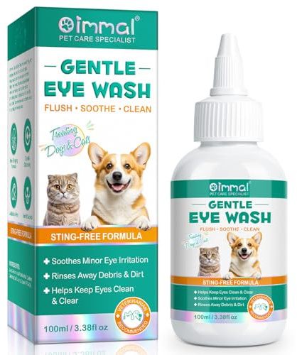 CiAIplw Collirio per Cani e Gatti, Pulizia Occhi Cane, Lubrifica, Idrata, Dona Sollievo, Aiuta a Rimuovere Macchie da Lacrimazione, 100ml