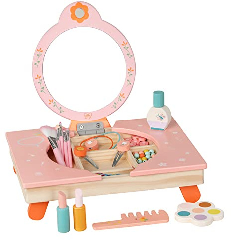 Wood Girl Pretend Makeup Play Toys Comb Haircut Simulation Beauty Princess- Birthday Kids Age 2-6 Years Toys For Kids Girls Children Cosmetics Set Play House Educational Fun Games-gift
