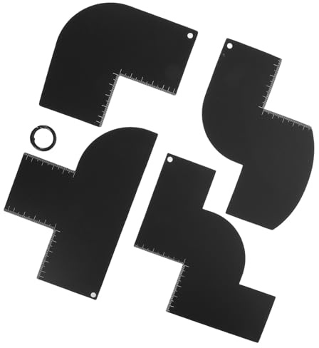 Alipis Strumenti Modellatura Barba e Contorno Capelli con Righello Misuratore Guida Taglio Barba per Uomo Kit Professionale per Sfumature Precise e Styling Personalizzato