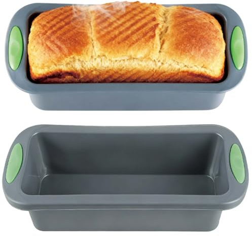 CDDCWZ 2 Pièces Moule à Cake Silicone, rectangulaire, antiadhésif, réutilisable, pour gâteaux, pain, lasagnes, brownies, etc. 28 x 12 x 6,5 cm