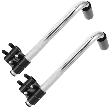 SOIMISS 2pcs Wheelchair Handle Extenders - Replacement Stainless Steel Extension Push Handles for Transport Chair Chair Accessories (Silver)