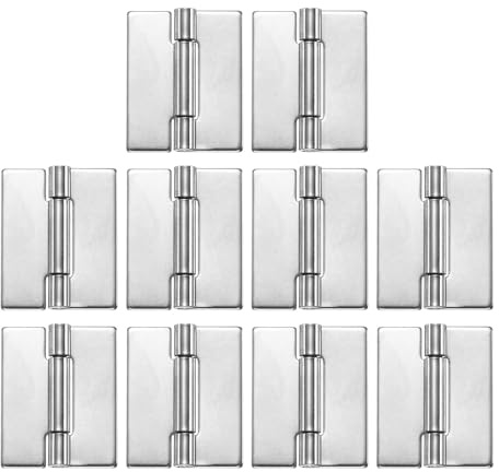 QUARKZMAN 10 Unidades Bisagra Pesada Soldable 1.5 x 1.26 x 0.06 Bisagra De Soldar Acero Inoxidable 304 Para Puertas De Remolque Plateadas