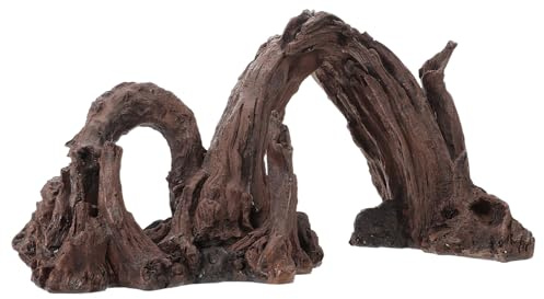 Milisten Ornement d'aquarium en souche de Bois flotté : Pont en résine en Forme de Tronc d'arbre pour l'aménagement paysager d'un Aquarium - Petites bûches artificielles en Bois