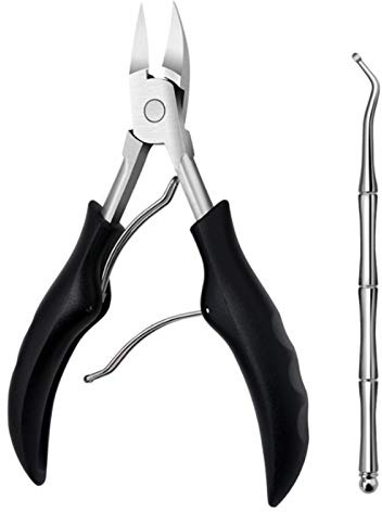 2Pcs Kit Strumenti per Unghie Incarnite Forbici Cuticola Pinzette Taglierine Sollevatori delle Mani e dei Piedi Cura Spesse