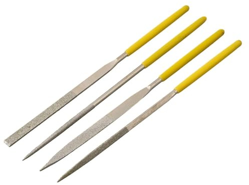 Ultratunn platt handfil set, 4 st Emery slipverktyg för jade stensnideri, blandade storlekar 3 x 140 mm 4 x 160 mm 5 x 180 mm