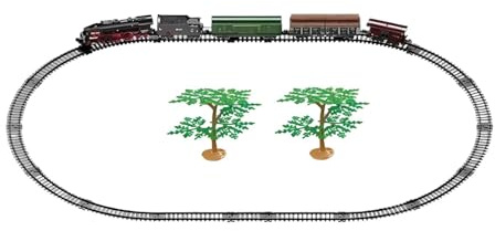 Harilla Elektrische Eisenbahn-Spielzeugeisenbahn-Sets, aufzubauen, mit Waggons, Modelleisenbahn-Set für ab 3 Jahren