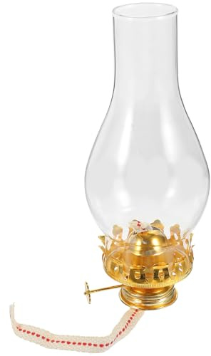 KOCKSHION Öllampen mit Verstellbarem Docht Schornstein aus Aluminiumlegierung und Glas Langlebiger Petroleumlampenkamin als Ersatzteil für Petroleumlampe für Zuhause und Camping