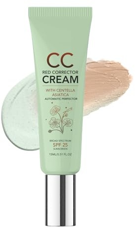 CC Cream Red Correct – CC kräm mot rodnad med Centella Asiatica – make up-fondation med SPF 25 – full cover concealer med lugnande effekt för en naturligt jämn alla hudtyper